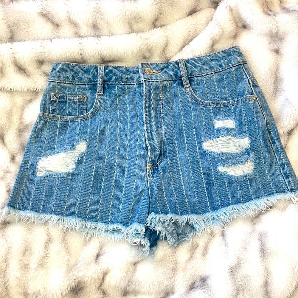 Distressed Denim Shorts